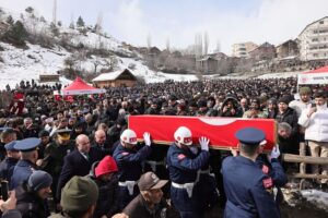 Pençe-Kilit operasyonu bölgesinde şehit düşen Piyade Sözleşmeli ErMustafaUslu’nun naaşı, Çorum’un