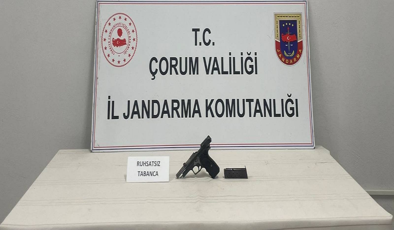 Çorum İl Jandarma Komutanlığı ekiplerince Osmancık bir araçta yapılan aramada