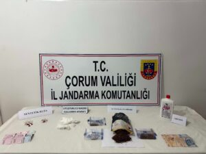 Çorum merkez,  Osmancık ve Laçin ilçelerinde düzenlenen uyuşturucu operasyonunda çeşitli