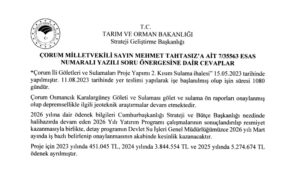 Osmancık Karalargüney Göleti ve Sulama Projesi
