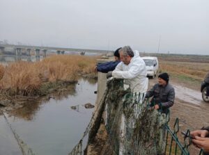 Çorum'un Osmancık ilçesinde, Kızılırmak Nehri’nde yasa dışı avcılıkta kullanılan yaklaşık