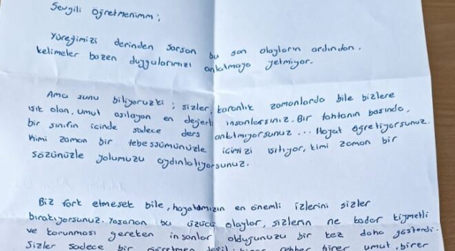 Osmancık’ta öğrencilerden duygulandıran mektup