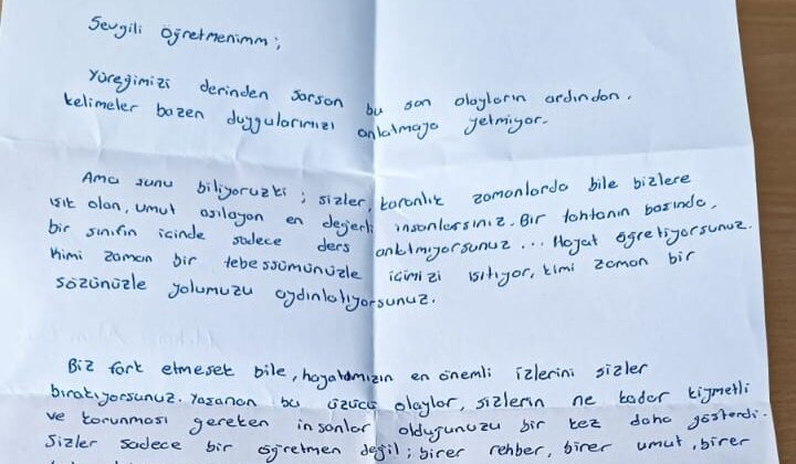 Osmancık’ta öğrencilerden duygulandıran mektup