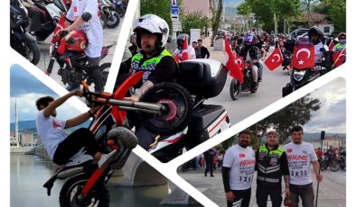 “Motosiklet tutkunları “19 Mayıs” için Osmancık’ta tur attı