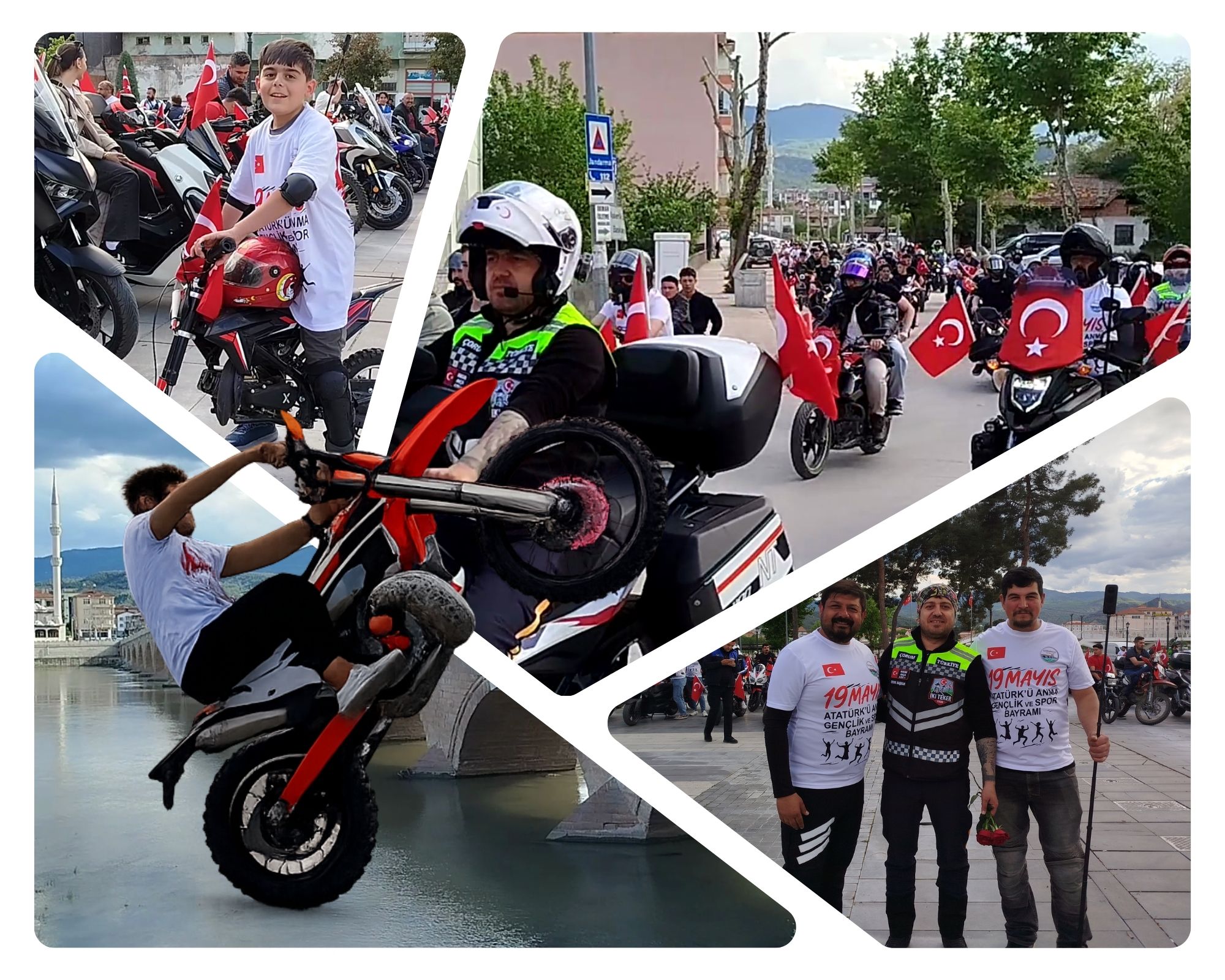“Motosiklet tutkunları “19 Mayıs” için Osmancık’ta tur attı