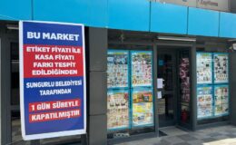 Zincir market 1 gün süreyle kapatıldı