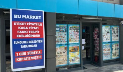 Zincir market 1 gün süreyle kapatıldı