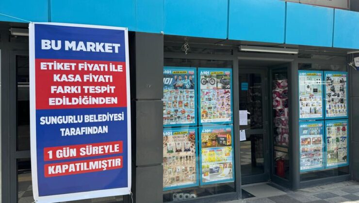 Zincir market 1 gün süreyle kapatıldı