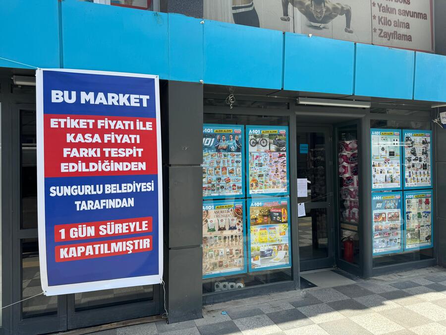 Zincir market 1 gün süreyle kapatıldı