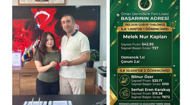Osmancık’ta YKS Gururu: Ömer Derindere Fen Lisesi Başarılarıyla Göz Doldurdu
