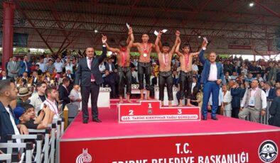 Osmancıklı Pehlivan Kırkpınar’da Kürsüde