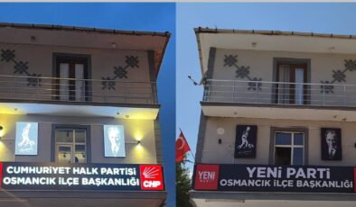 Osmancık’ta CHP Tabelası İndi, YENİ Parti Tabelası Asıldı
