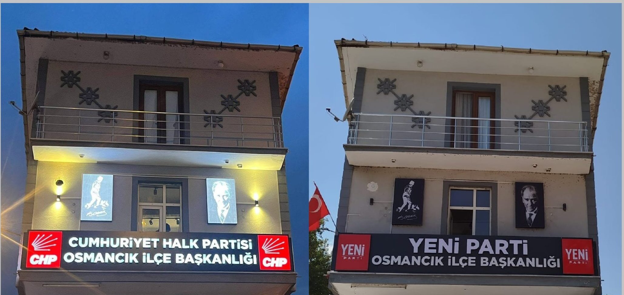 Osmancık’ta CHP Tabelası İndi, YENİ Parti Tabelası Asıldı