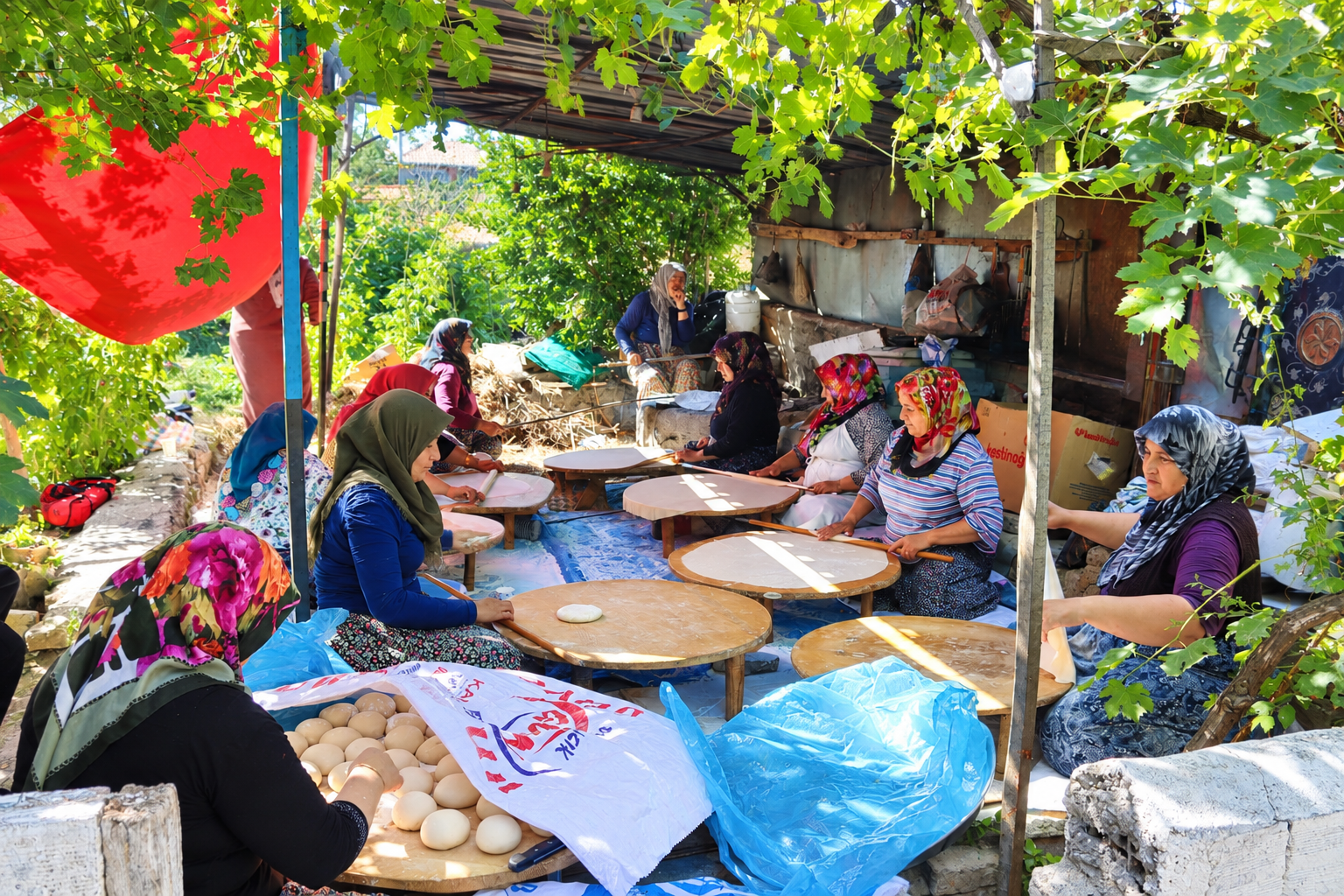 Osmancık’ta Tandır Başında Yıllardır Süren Gelenek: Kışlık Ekmekler İmeceyle Hazırlanıyor