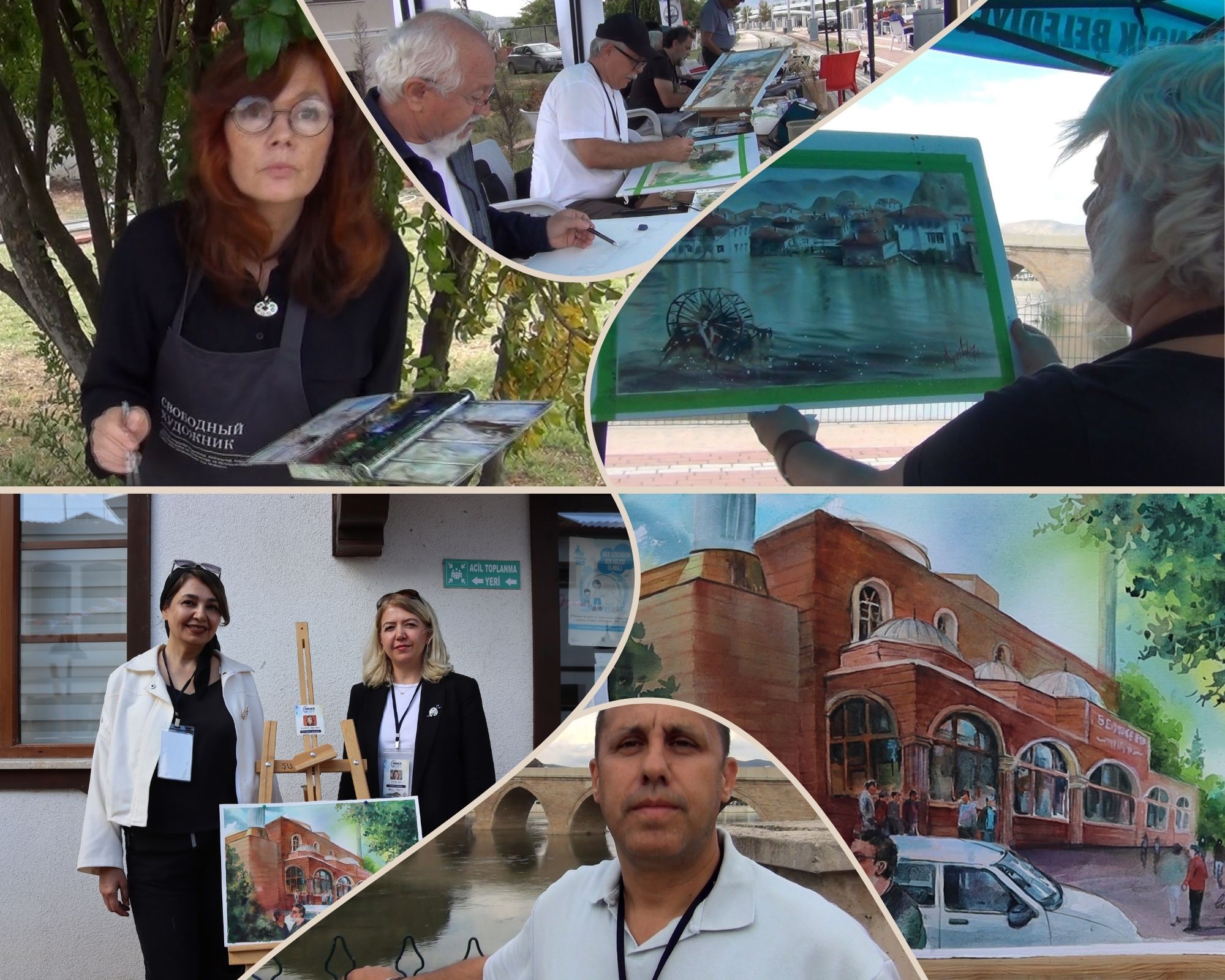 Osmancık’ta düzenlenen 1. Uluslararası Suluboya Festivali’ne katılan 18 sanatçı, ilçenin