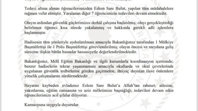 İstanbul Başakşehir’de bir ortaokulda meydana gelen olayda 8 öğrenci yaralandı.
