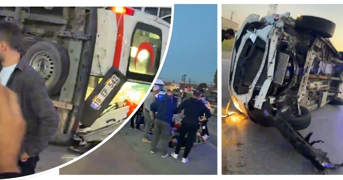 Çorum’da kavşakta ambulans ile otomobil çarpıştı: 6 yaralı